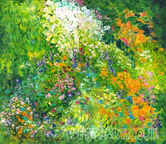 painting of Israeli landscape, mood painring on canvas, for home design 