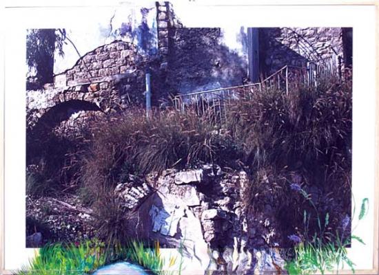 mixed media on photo paper, israeli landscape, picture for home and office