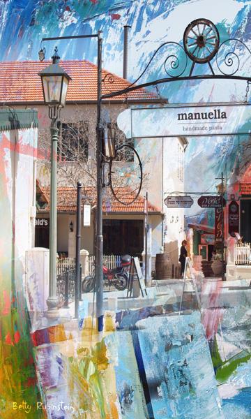 israeli painting, painting for home , multi media on canvas