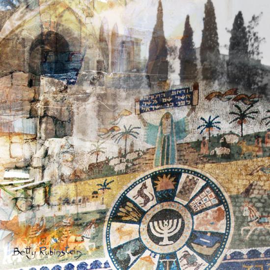 Jerusalem, Judaica wall art, Jewish modern art, Israel artist, Contemporary Canvas Print